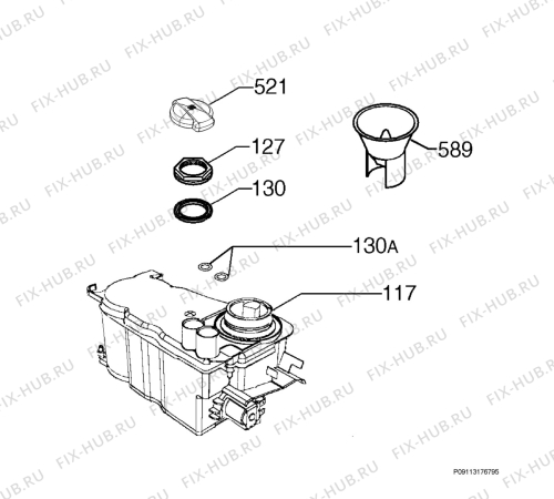 Взрыв-схема посудомоечной машины Electrolux ESF6511LOX - Схема узла Water softener 066